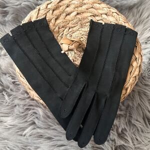 Vintage 1950s Handsewn Japanese Gloves in English Doublewoven Cotton – Size 6